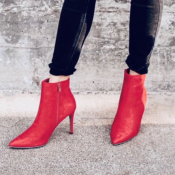 a new day Shoes - Red “A New Day” pointed booties